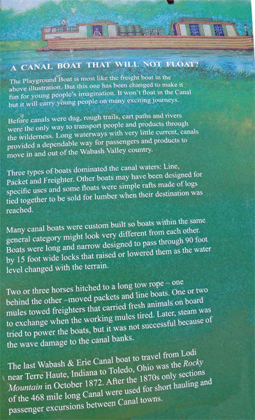 sign about the boat in the playground