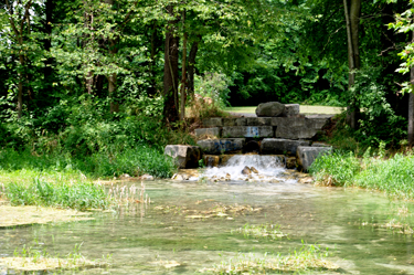 the water intake that feeds the restored section of the canal