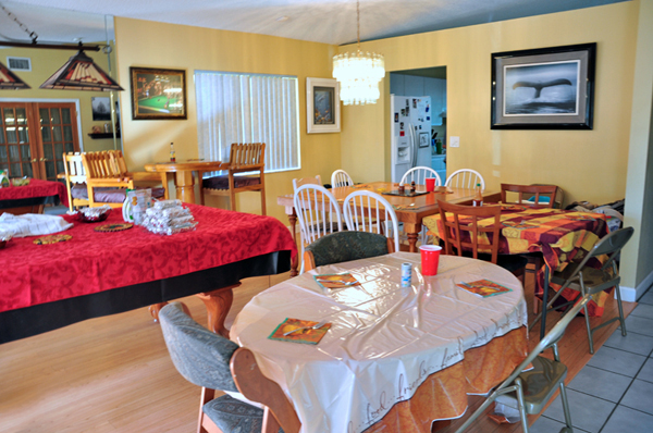 Thanksgiving dinner tables