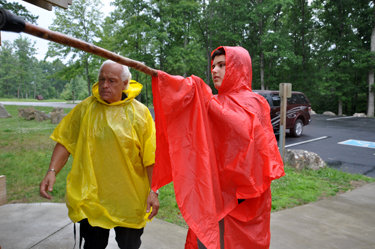 Lee Duquette and Alex checking out the trail map