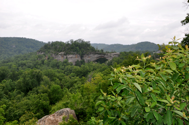 First view of the Natural Arch from Lookout Point