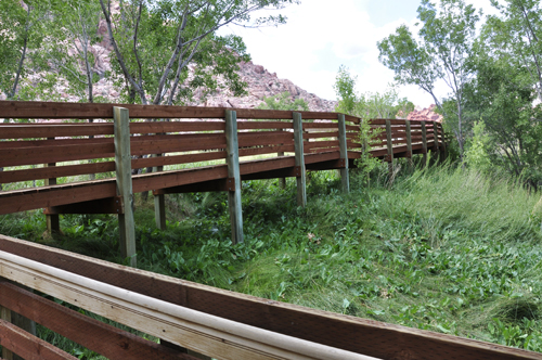 a boardwalk at Red Spring