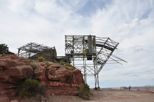 remains of a tramway system at Guano Point