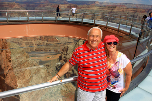 The two RV Gypsies on the Skywalk at the Grand Canyon
