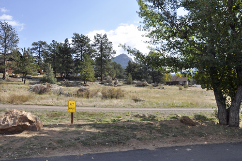 view from the dining room window of the two RV Gypsies' RV