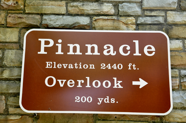 sign: Pinnacle Overlook elevation 2440 feet