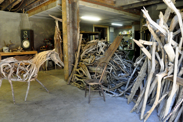 A peek inside the work shed