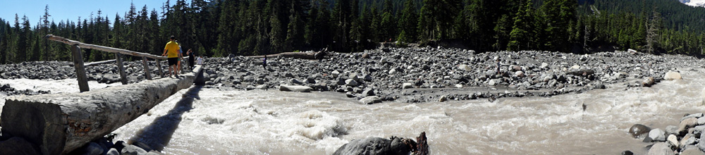 panorama of the log bridge