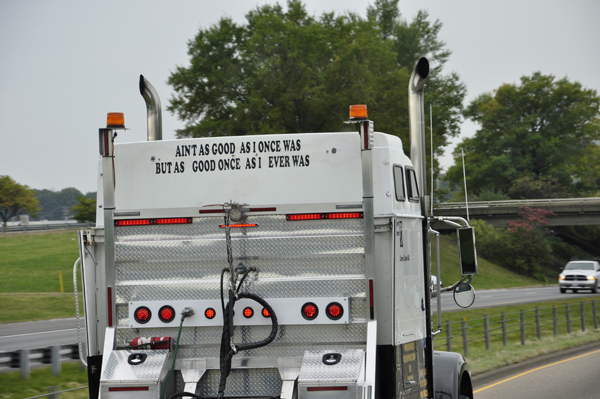interesting sign on a truck