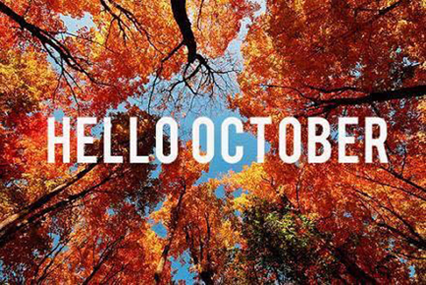 Hello October sign