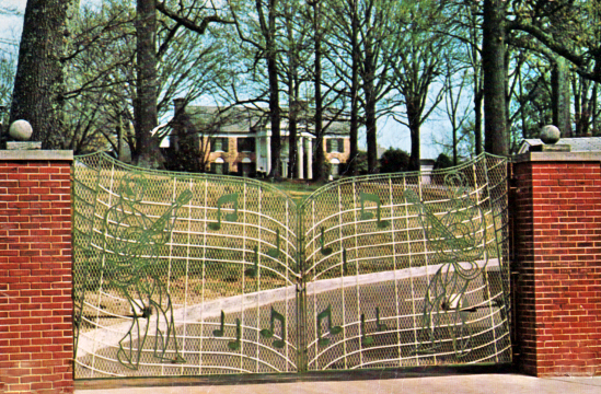 Graceland gate and house