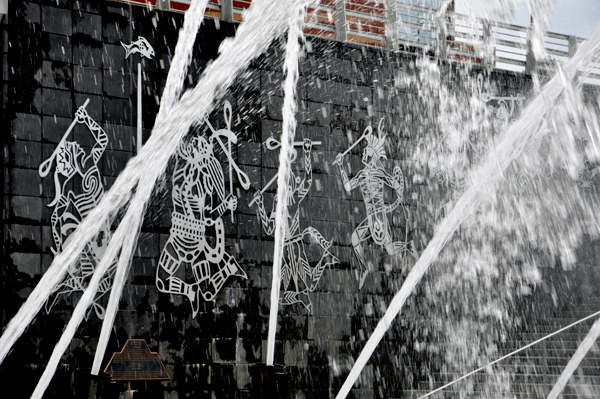 water fountain at Ross Landing