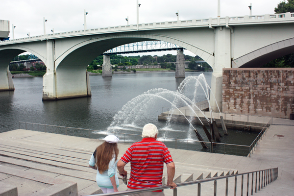 The two RV Gyspsies start down the stairs to Ross Landing