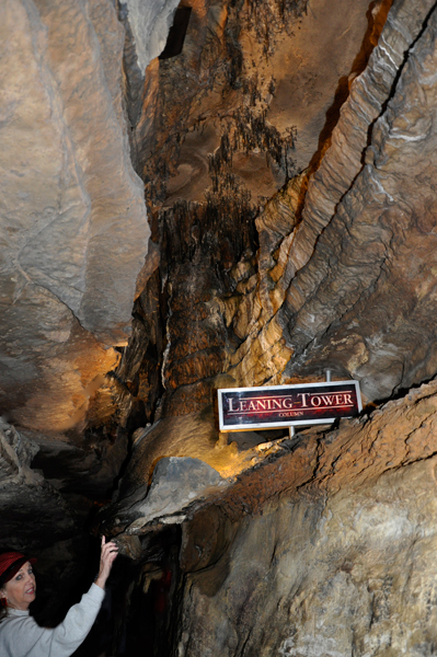 Leaning Tower formation inside Ruby Falls
