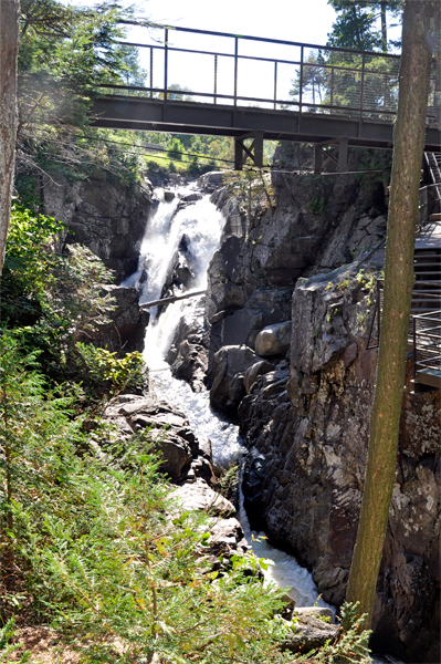 bridge and waterfall