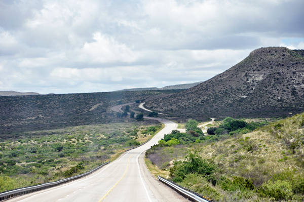 mountains and a curvy Texas road