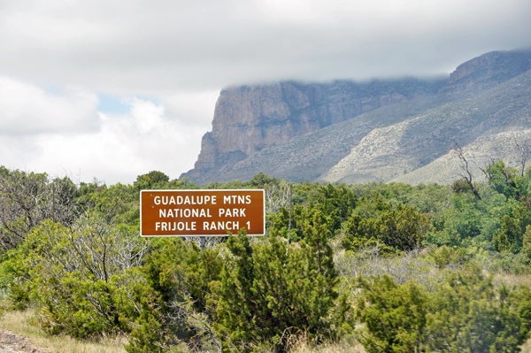Guadalupe Mountains National Park sign