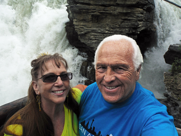 The two RV Gypsies at Athabasca Falls in 2015
