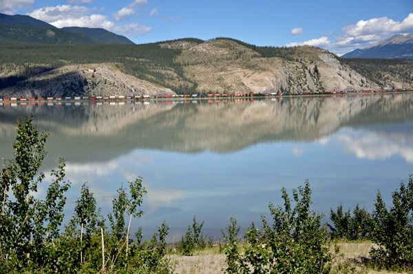 Talbot Lake and a long train