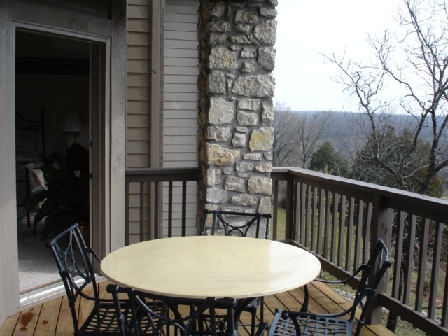 the back porch of the timeshare balcony