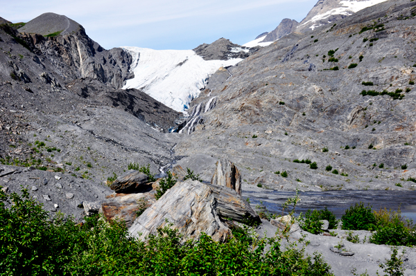 waterfall on Worthington Glacier