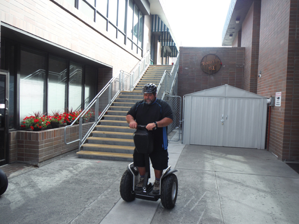 John Smyther on his Segway