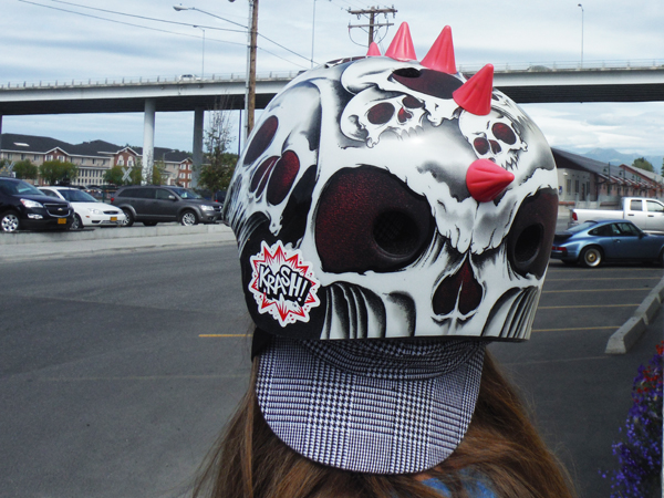 Karen Duquette's crazy helmet