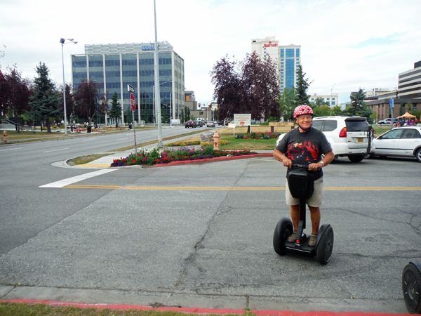 Lee Duquette on his Segway in Alaska