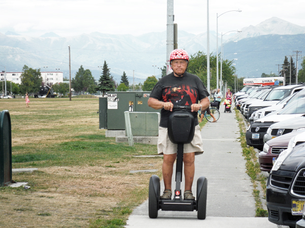 Lee Duquette on his Segway in Alaska