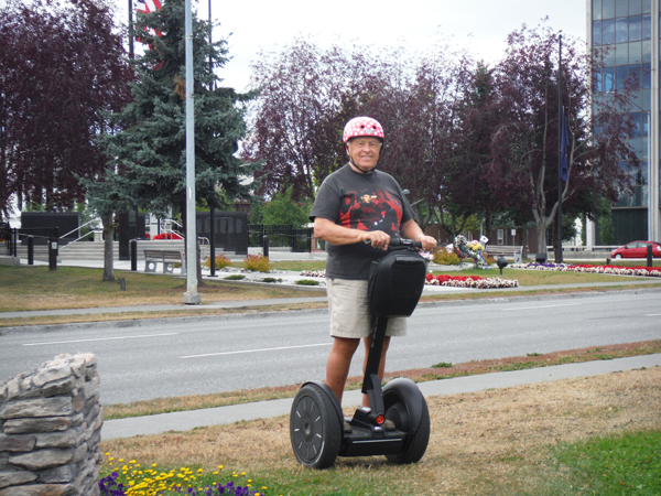 Lee Duquette on his Segway in Alaska