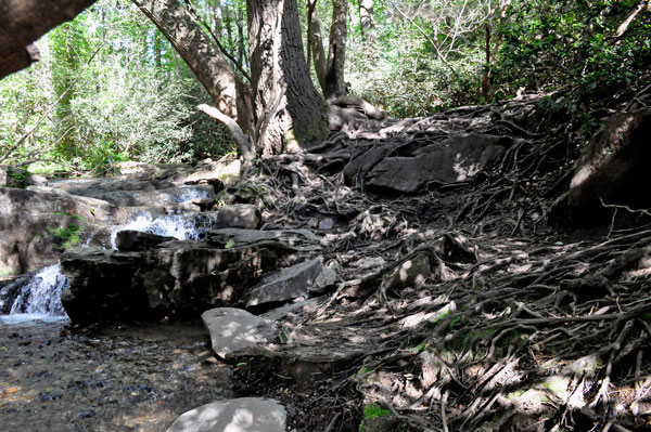 a small waterfall