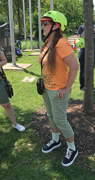 Karen Duquette ready for the Segway tour