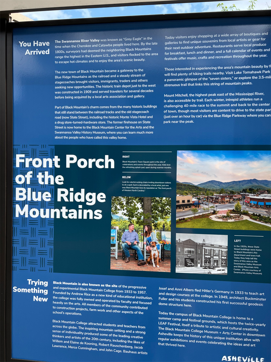 sign about the town of Black Mountain