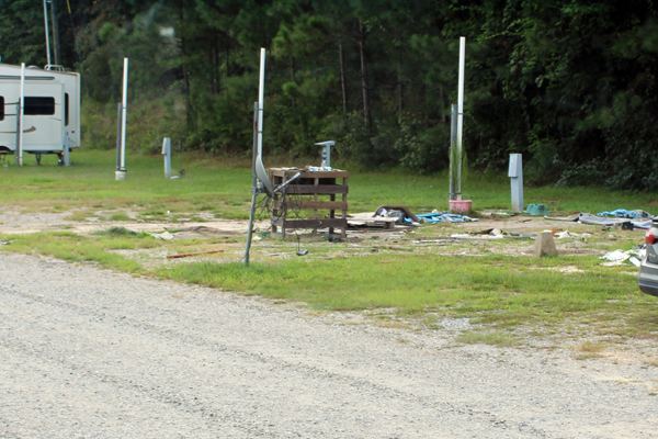 messy campsite