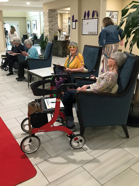 Karen Duquette in one of the four Judges Seats
