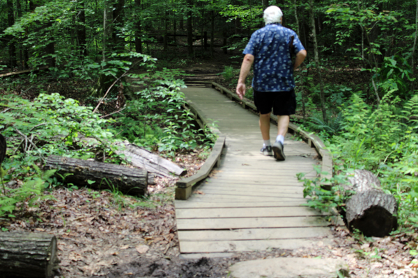 Lee Duquette on the trail to Station Cove Falls