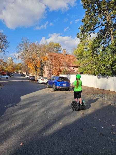 Karen Duquette on her Segway
