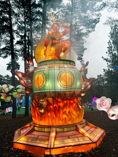 The Monkey King pops up out of the cauldron