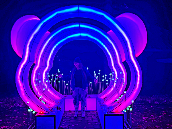 Karen Duquette in the Panda Head Photo spot