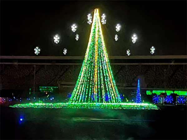 Christmas tree with changing lights