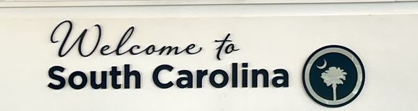 Welcome to South Carolina sign