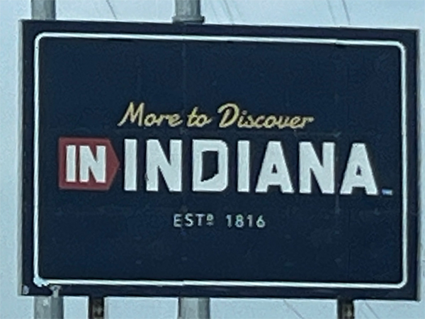 discover Indiana sign