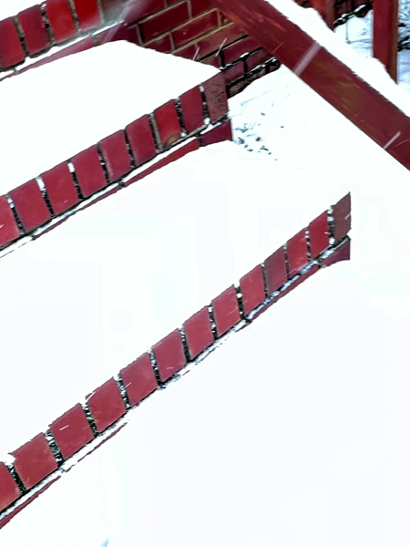 snow covered steps
