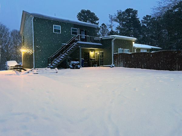 house and snow