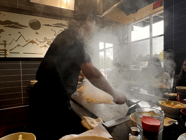 ime for dinner to be cooked at the table
