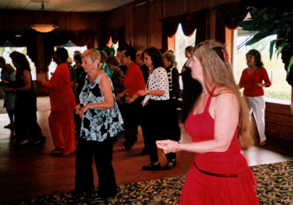 Karen Duquette at a line dance party