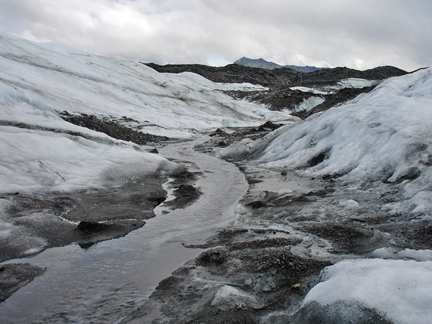 stream feeding the waterfall