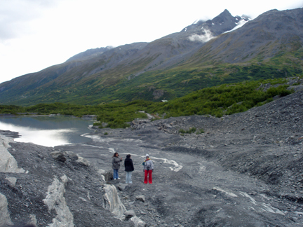 starting up the glacier