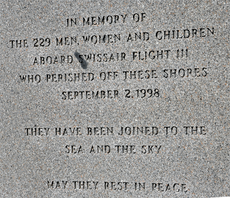 Memorial at the the Swissair Flight III Memorial site