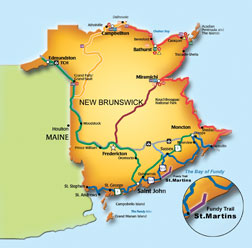 map showing location of St. Martins